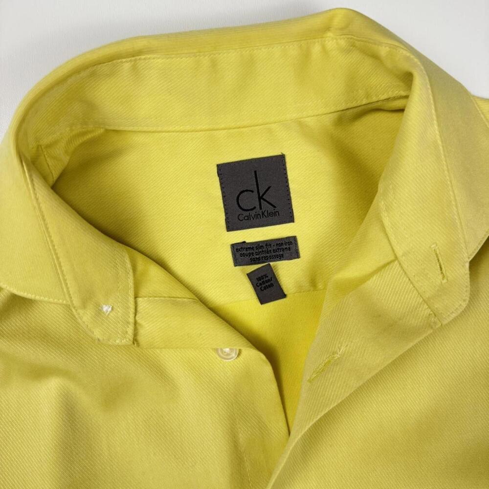 Calvin Klein Yellow Button Up - Picture 4 of 5